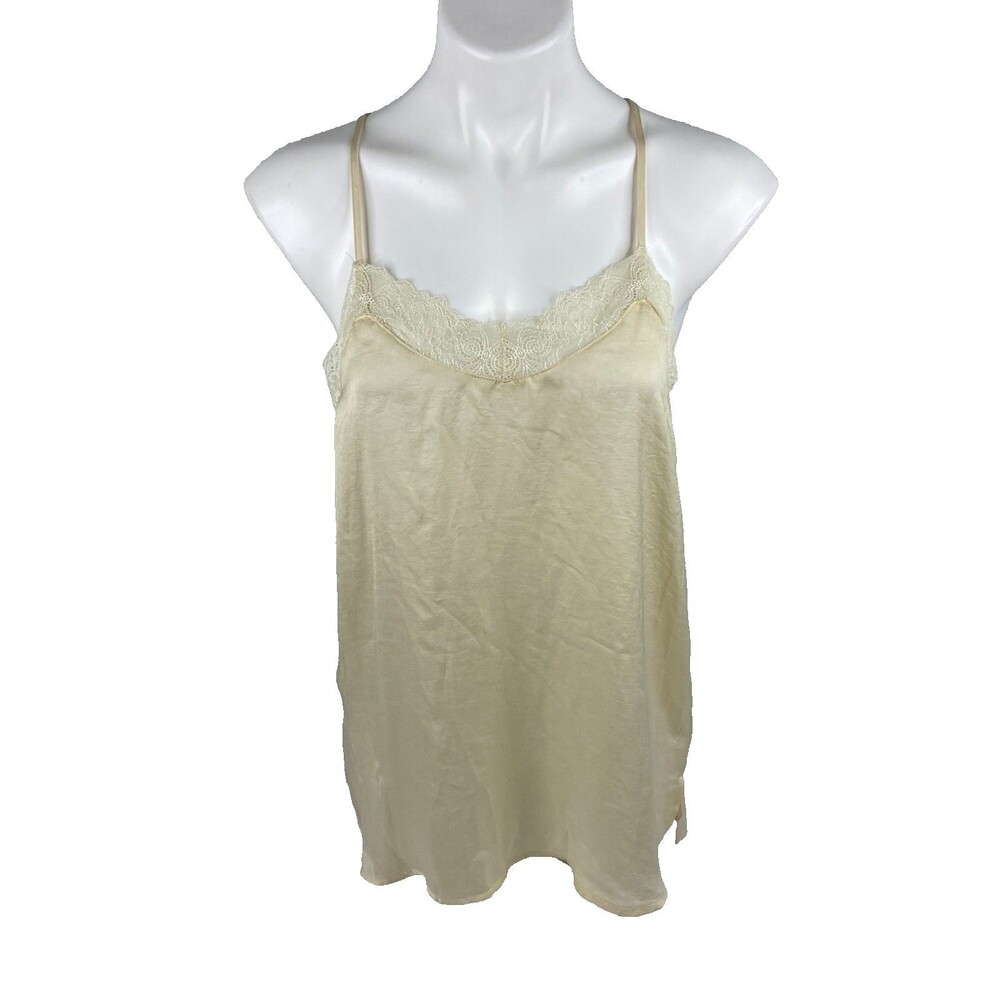 Kori Women Medium Ivory Chamisole Top Lace Strappy Casual NWT